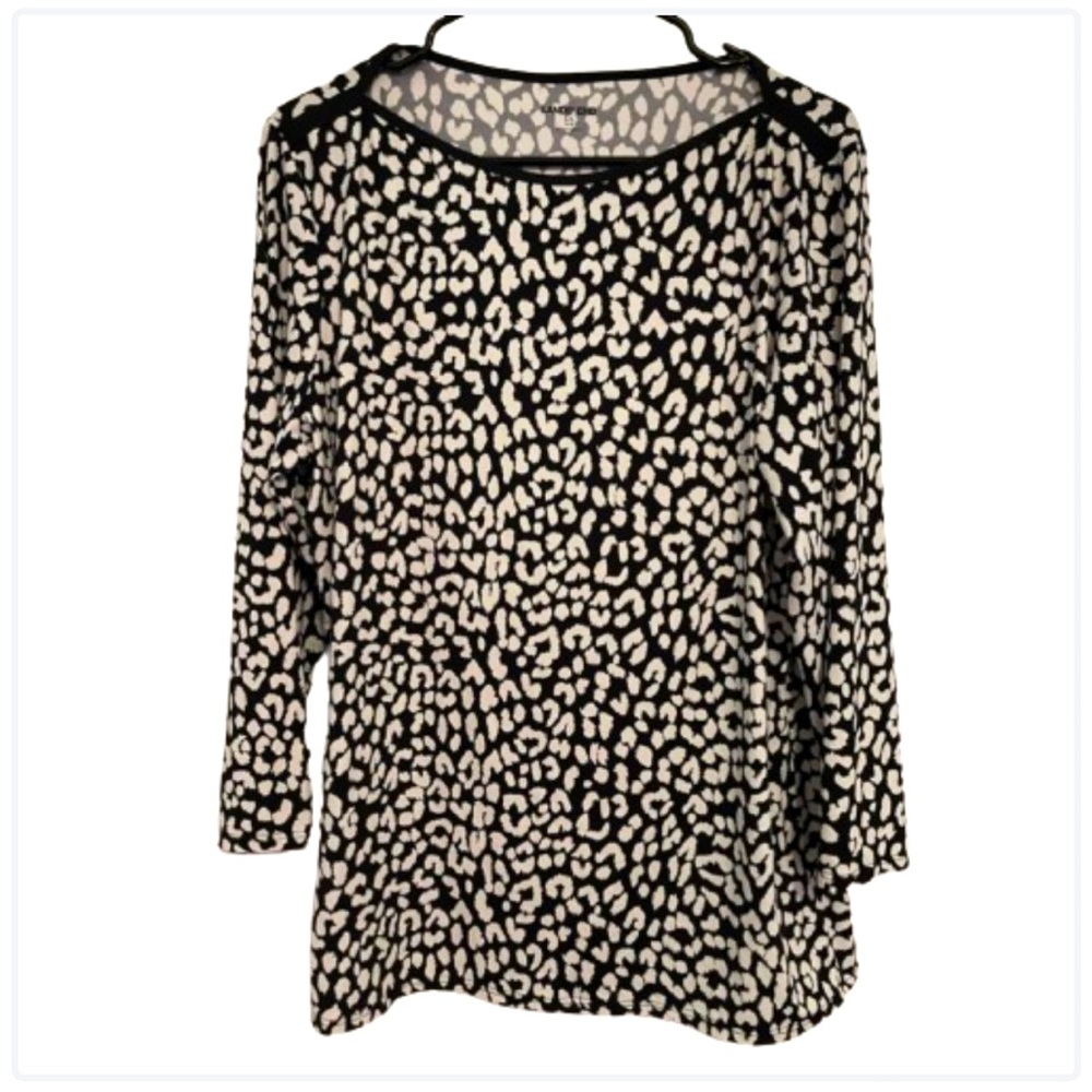 LAND’S END LEOPARD PRINT WOMENS RASHGUARD
